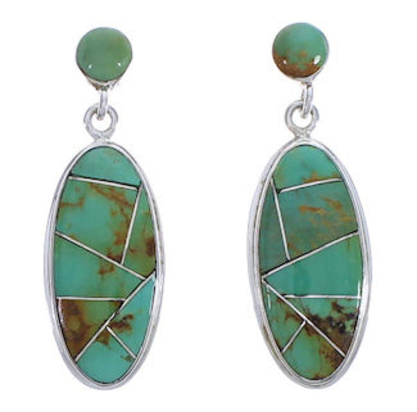 Sterling Silver And Turquoise Jewelry Post Dangle Earrings PX30684
